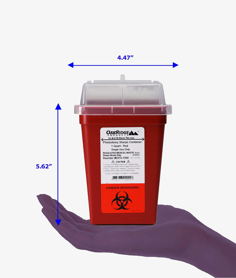 [Australia] - OakRidge Products 1 Quart Size (Pack of 3) Sharps Disposal Container - Approved for Home and Professional use 