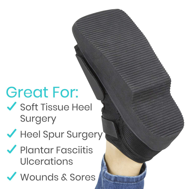 [Australia] - Vive Wedge Post-Op Shoe - Offloading Boot for Heel or Ankle Pain - Medical Foot Recovery for Bone or Soft Tissue Surgery, Fracture, Plantar Fasciitis, Ulcerations, Feet (Men's up to 6.5/Women's 6-8) Small (Pack of 1) 