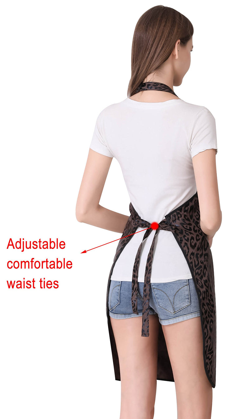 [Australia] - Hair Stylist Apron for Salon Hairdresser, Barber Haircut Styling Apron With Pockets-Leopard Print Leopard Print 