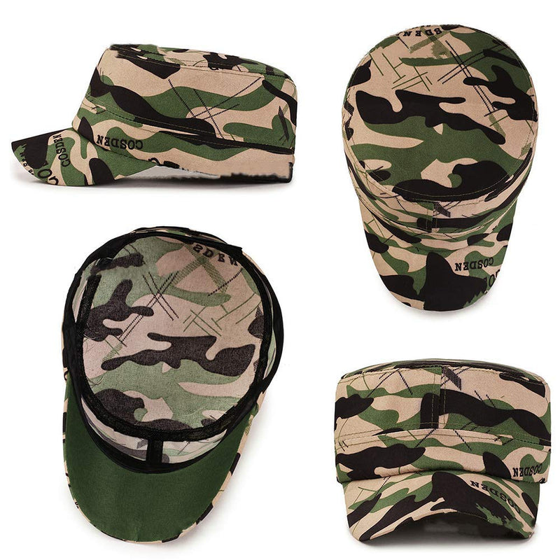 [Australia] - ZffXH 6 pcs Short Brim Portable Summer Hats Camouflage Baseball Caps,Sun Protection,Sunshade,Sunproof,Portable,Durable,Light,Handy Army Green 