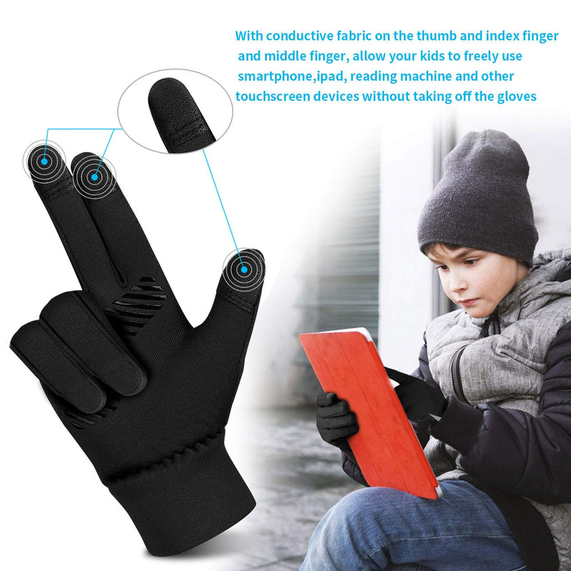 [Australia] - YukiniYa Kids Winter Gloves Waterproof Warm Touchscreen Soft Lining Gloves for Boys Girls Children 4-10 Years S(4-6 years) 