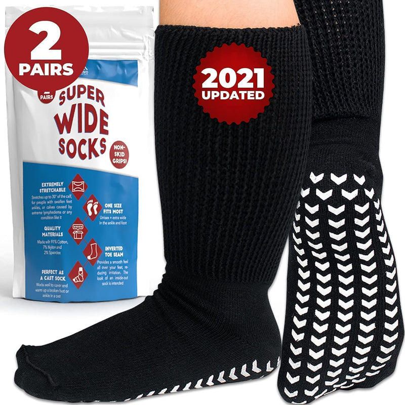 [Australia] - Extra Wide Socks for Swollen Feet, Extra Wide Bariatric Socks, Non Slip Cast Sock, Diabetic Edema Socks, Hospital Socks, Swollen Feet Socks Women, Extra Wide Mens Socks, Edema Socks, Lymphedema Socks 