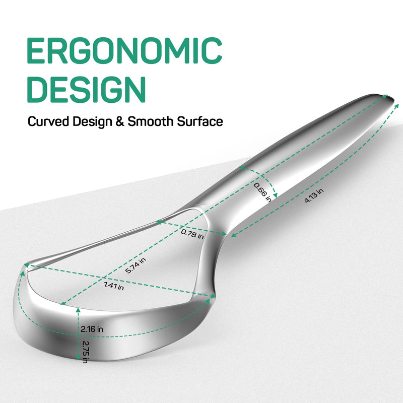 [Australia] - RONAVO Tongue Scraper, 2 Pack Tongue Cleaner for Oral Hygiene and Fresh Breath, Stainless Steel Tongue Scrapers for Adults, Dentist Approved, Easy to Use and Clean Wider Tongue Scraper(silver) 