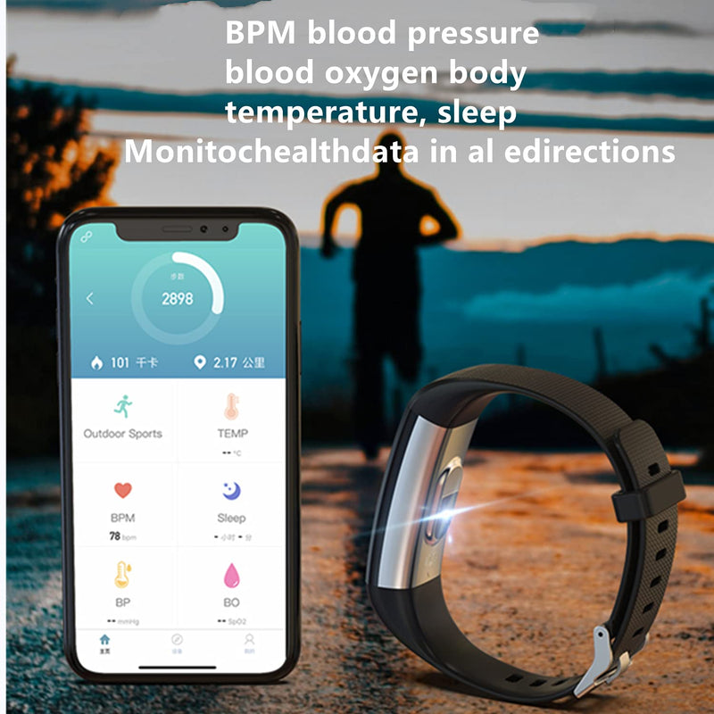 [Australia] - weijie 2021 Fitness Tracker with Body Temperature Blood Oxygen Heart Rate Blood Pressure Sleep Health Monitor 16 Sports Modes IP68 Waterproof Activity Tracker Calorie Counter Watch for Women Men Kids BROWN 