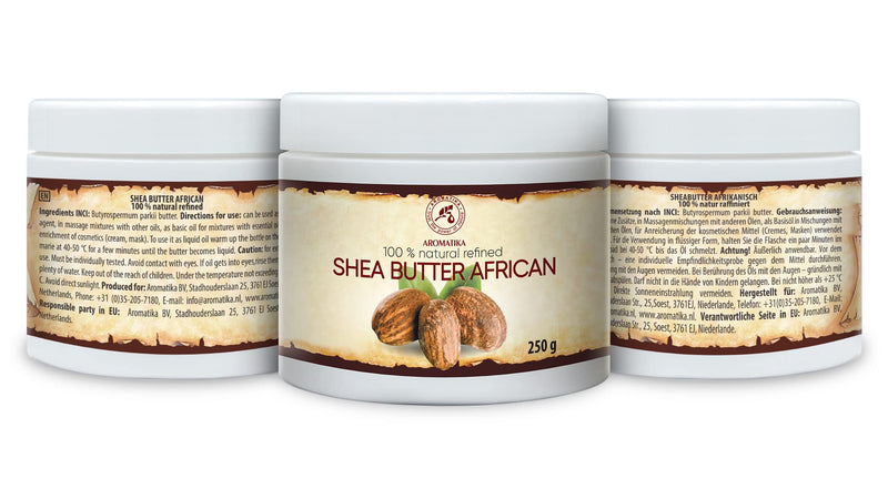 [Australia] - Shea Butter African - Refined 250g - Butyrospermum Parkii Butter - African -Ghana - 100% Pure & Natural - Sheabutter - Best for Hair - Skin - Lip - Face - Body care - Karite Shea Butter 