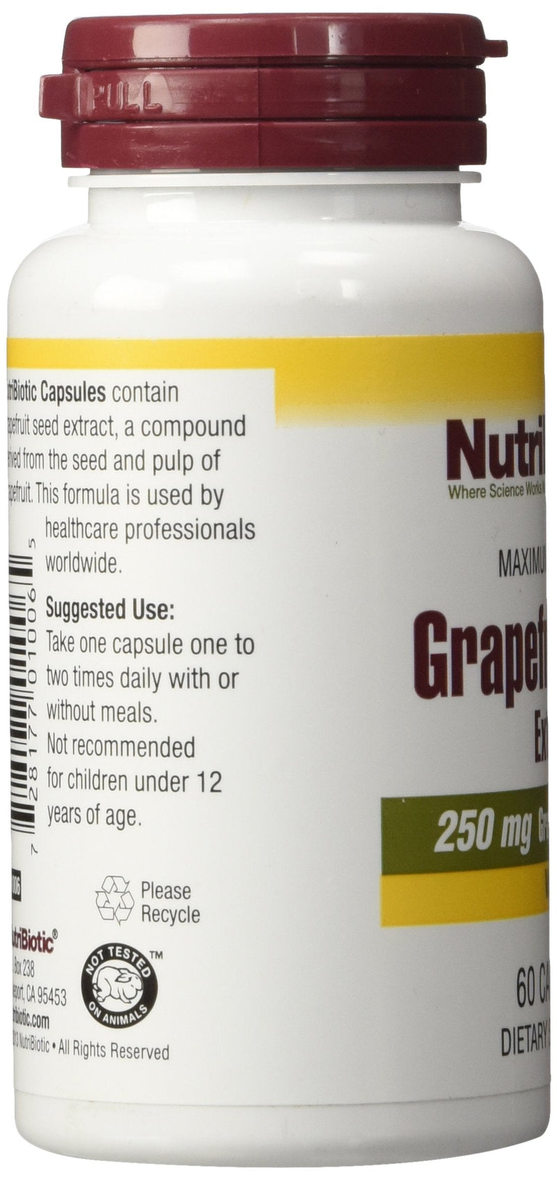 [Australia] - NutriBiotic – Grapefruit Seed Extract Capsules 250mg, 60 Count | Maximum Strength with Bioflavonoids | Potent Immune & Overall Health Support | Easy to Swallow | Vegan, Gluten Free, Non-GMO 
