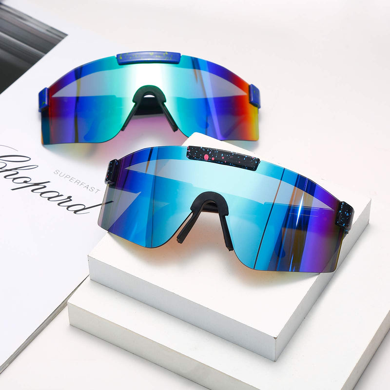 [Australia] - Rmerom Original Bike Sunglasses for Cycling Sports Google Sunglasses for Men and Women Outdoor Windproof Eyewear Uv Mirrored Lens C1 
