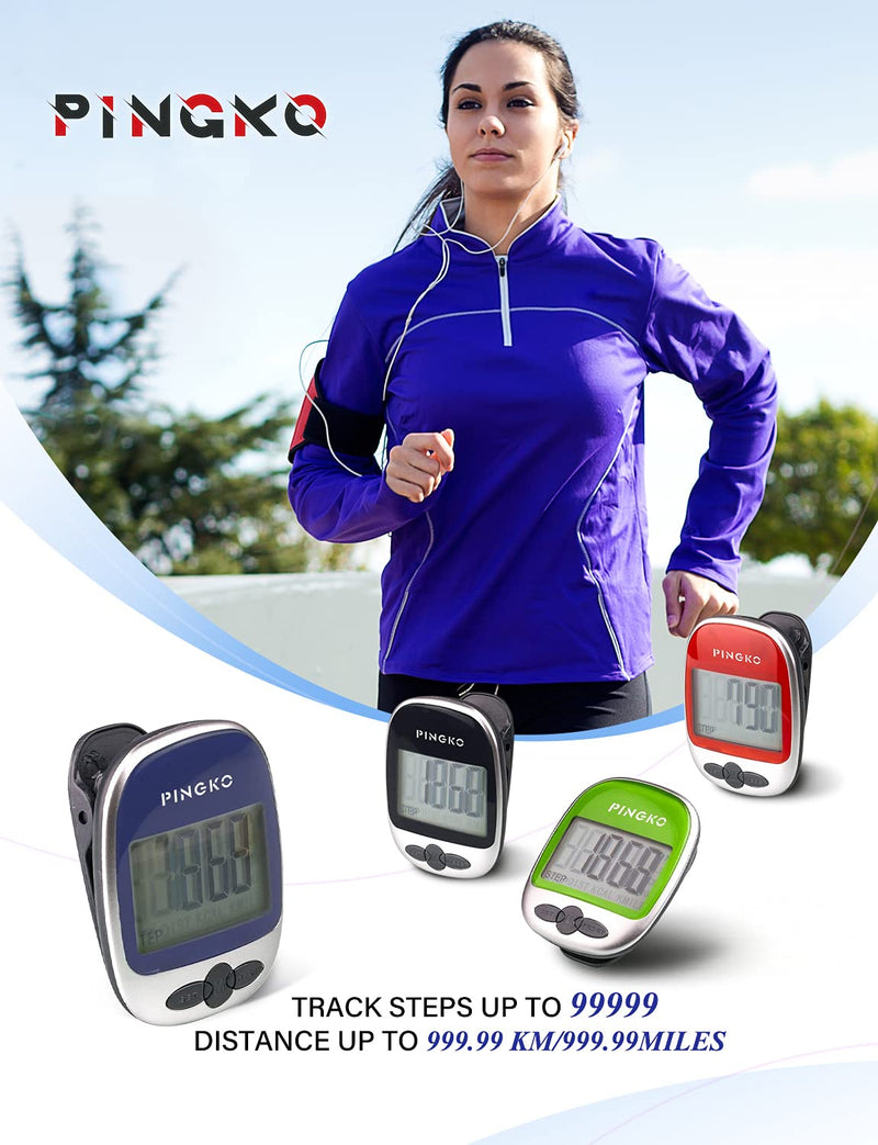 [Australia] - PINGKO Pedometer Portable LCD Step Counter with Calories Burned and Step Counting for Jogging Hiking Running Walking - Blue 