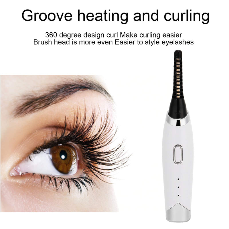 [Australia] - Portable Electric Eyelash Curler Heated Eyelash Curler Mini Eye Lash Curling Clip Quick Heating Natural Long-lasting Eye Beauty Makeup Tools 