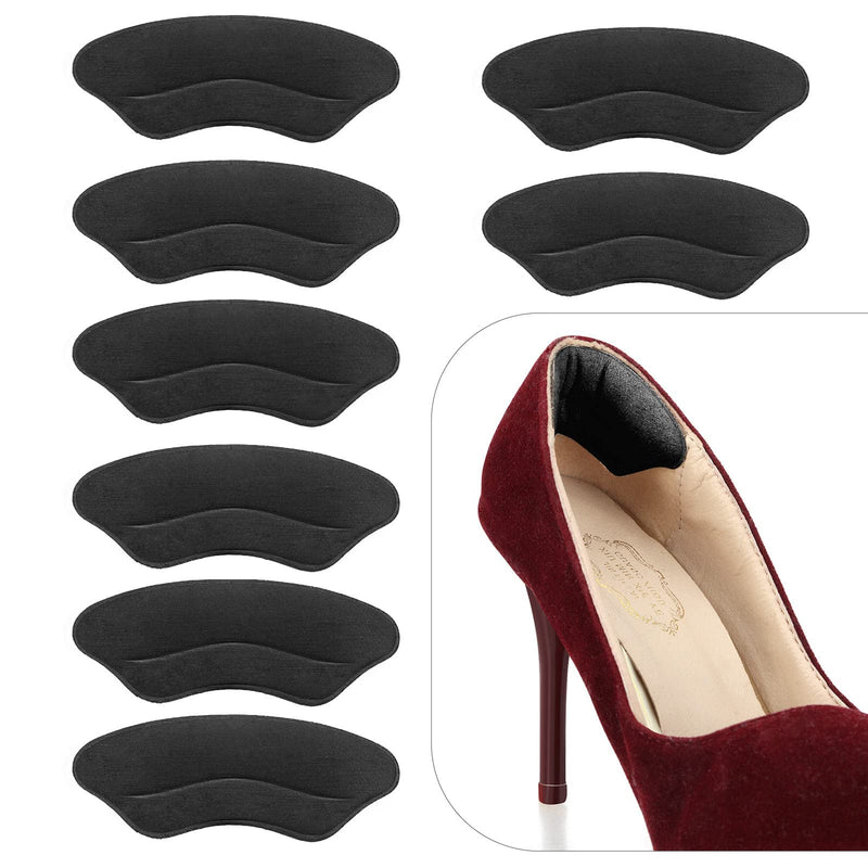 [Australia] - Molain 4 Pairs Heel Grips Shoe Pads Liner Inserts for Loose Shoes Heel Cushions Snugs for Shoe Too Big Men Women Self-Adhesive Shoes Sticker Comfort Insole Foot Care Protector Heel Pain Relief (Black) Style B 