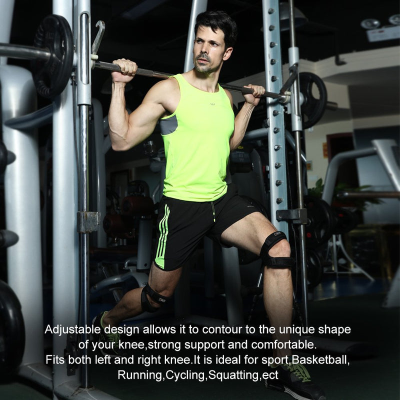 [Australia] - Dual Patella Knee Strap for Knee Pain Relief,Adjustable Neoprene Knee Brace Support for Running, Arthritis, Jumper, Tennis,Injury Recovery,Protection,Black(1 Piece),12'' - 17'' 