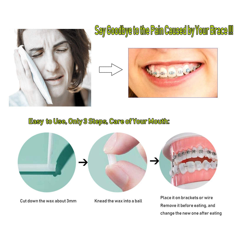 [Australia] - Orthodontic Wax for Braces, HRASY 10 Pack Dental Wax Brace Wearer Wax for Relieving Irritation and Pain, White Flavorless 