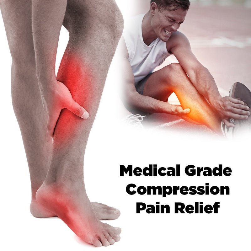 [Australia] - OrthoSleeve FS6+ Compression Foot & Leg Sleeve (1 Pair) for Plantar Fasciitis, Heel Pain, Achilles Tendonitis, Shin Splints, Venous Insufficiency and Leg Cramps Large White 