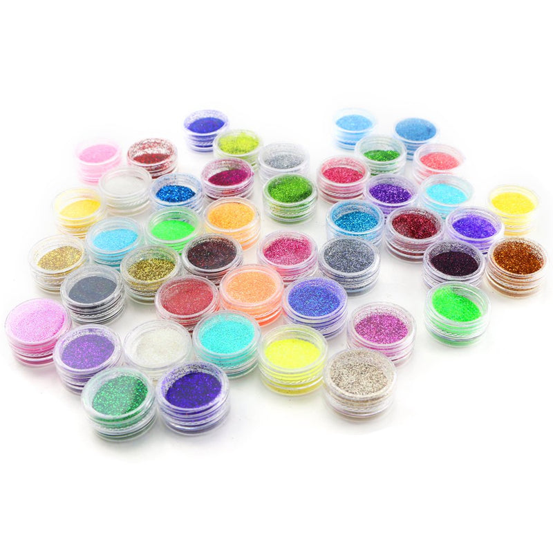 [Australia] - Kuqqi 45 Colors Eyeshadow Nail Art Body Glitter Shimmer Dust Powder Set 