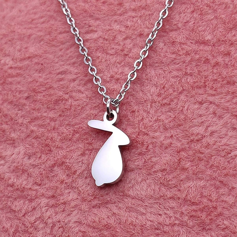 [Australia] - HOFOYA Animal Lover Charm Pet Pendant Necklace Jewelry for Women Girls Kids,Gifts From Mom Daughter Sisters Daughter Loved Necklace. rabbit necklace-silver 