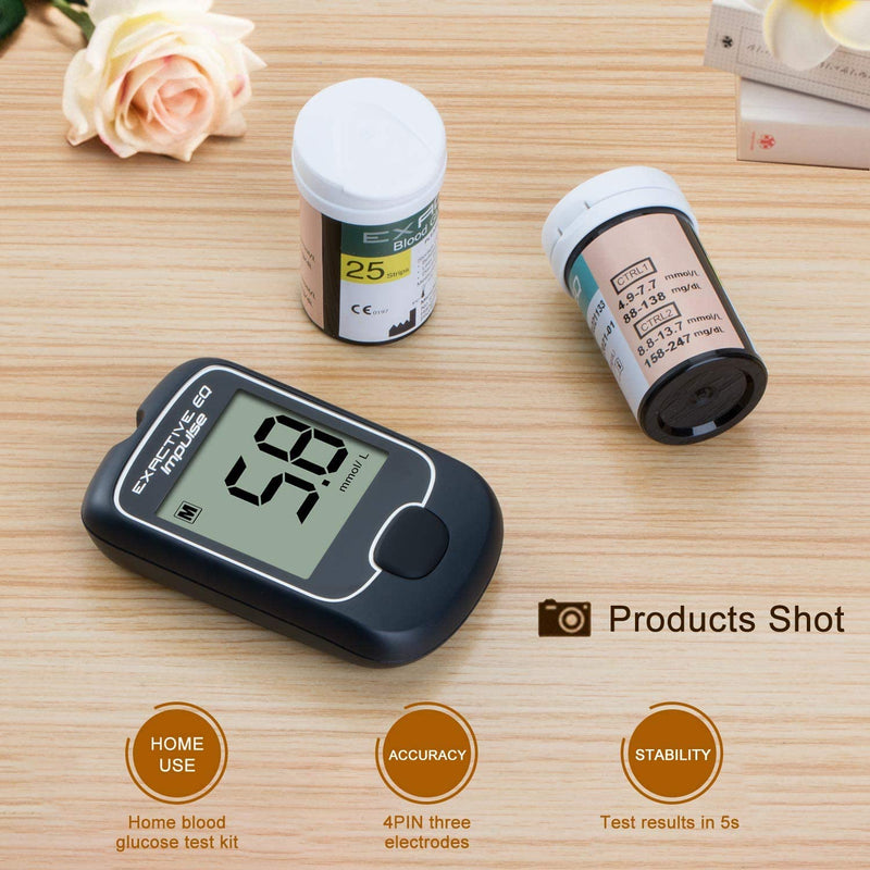 [Australia] - Diabetes Test Strips Blood Glucose Test Strips x 50 and Diabetes Lancets x 50,Blood Suger Test Strips for UK Diabetics - in mmol/L (Compatible with Exactive EQ Impulse) 