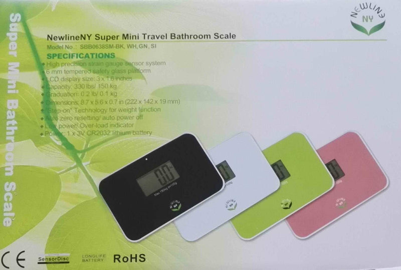 [Australia] - NewlineNY Auto Step On Super Mini Travel Bathroom Scale, 5.25" x 8.5" SBB0638SM (Strawberry Ice) Strawberry Ice 