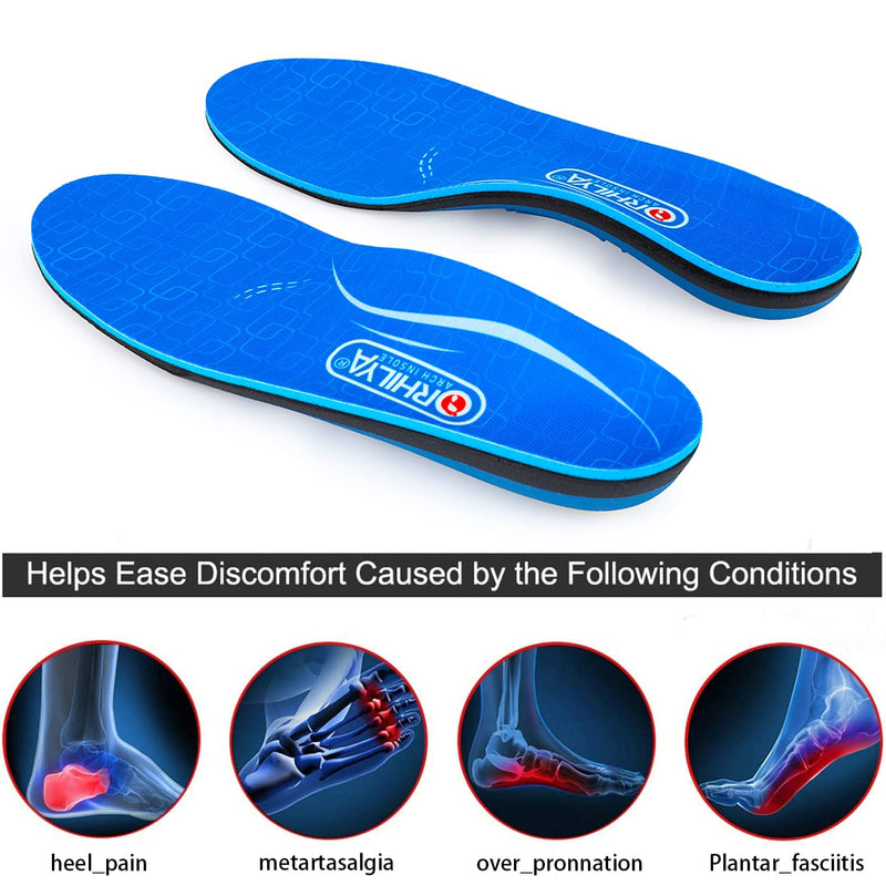 [Australia] - Arch Support Insertion Plantar Fasciitis Relieves Insoles Flat Feet Orthopedic Insoles Shock Absorption Comfortable Inserts MEN (7-7 1/2) | WOMEN (9-9 1/2) --260MM-10.25" Blue 