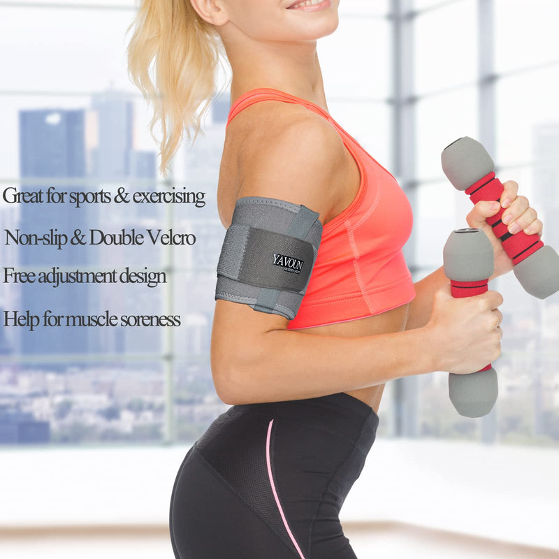[Australia] - Bicep ＆ Tricep Compression Sleeve/Wrap - Tricep Tendonitis, Bicep Tendonitis - Pain Relief for Bicep and Triceps Muscle Strains, Compression Arm Support (8.3 Inch - 15.7 Inch W4 Inch, Grey) 8.3 Inch - 13.7 Inch W4 Inch 
