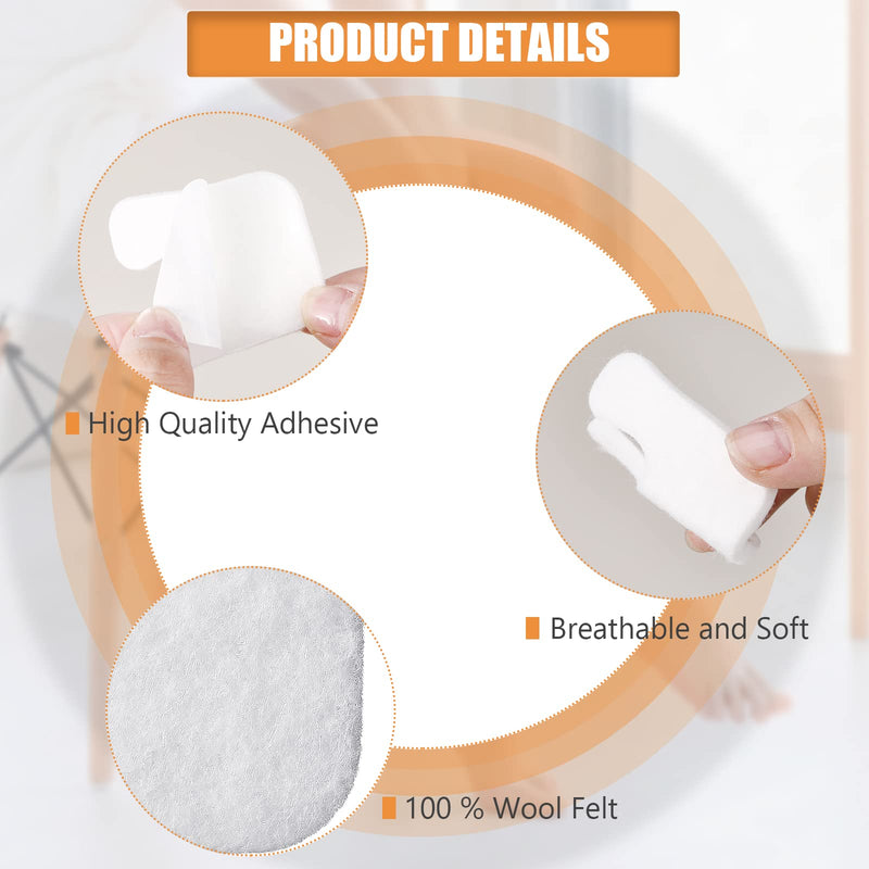 [Australia] - 80 Pieces U Shaped Felt Callus Pads Soft Callus Cushions Self Adhesive Foot Pads Callous Pads for Foot for Protect Calluses from Rubbing on Shoes Pain Relief Foot Care 