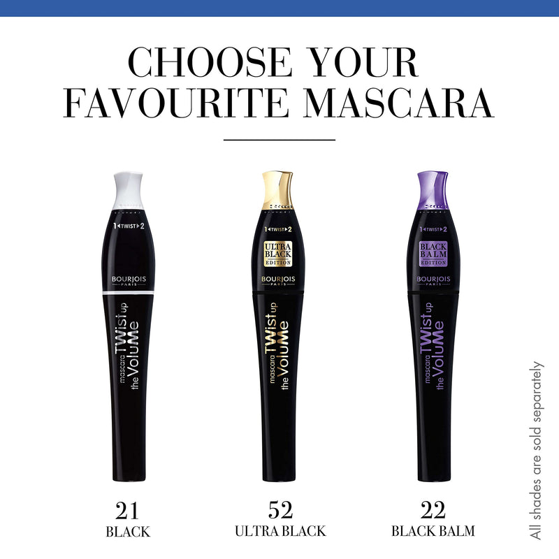 [Australia] - Bourjois Twist Up The Volume Mascara With Transformable 2-In-1 Brush - 8ml |52 Ultra Black Twist Up Mascara Tone no.52 