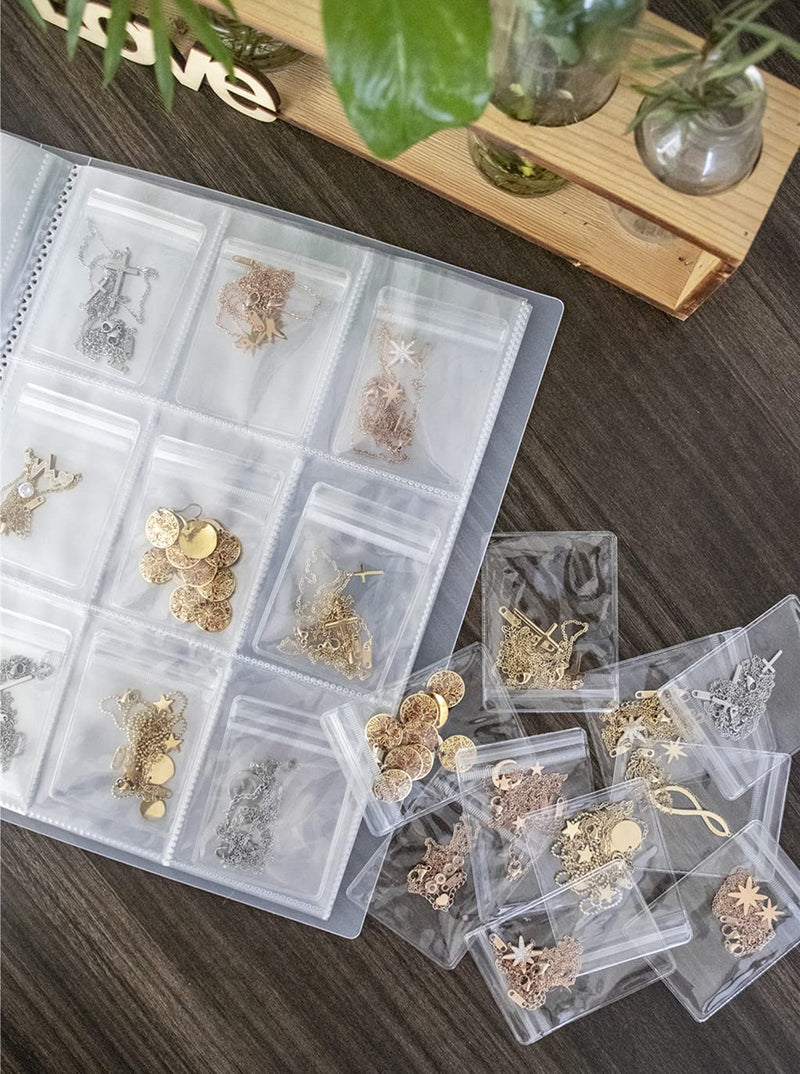 [Australia] - XINBADA Transparent Jewelry Earring Organizer Storage Book Small Portable Travel Jewelry Earrings Ear Studs Organizer Holder Display Storage Bag Case Box (S (84 card slots）) S (84 card slots） 
