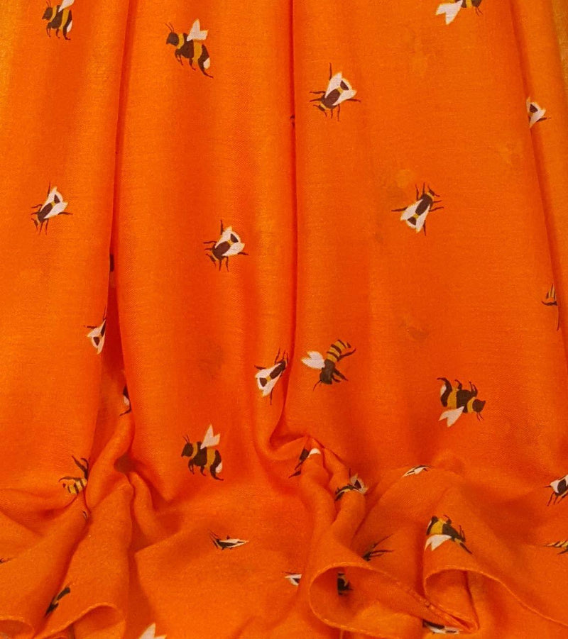 [Australia] - GFM® Bees Print Scarf Be-18-nrg-orange 