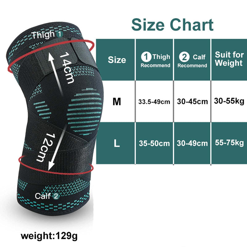 [Australia] - TOOWOOT Knee Brace Compression Knee Sleeve with Strap for Arthritis Pain and Support, Running, Basketball, MCL, Jogging for Men and Women Medium 