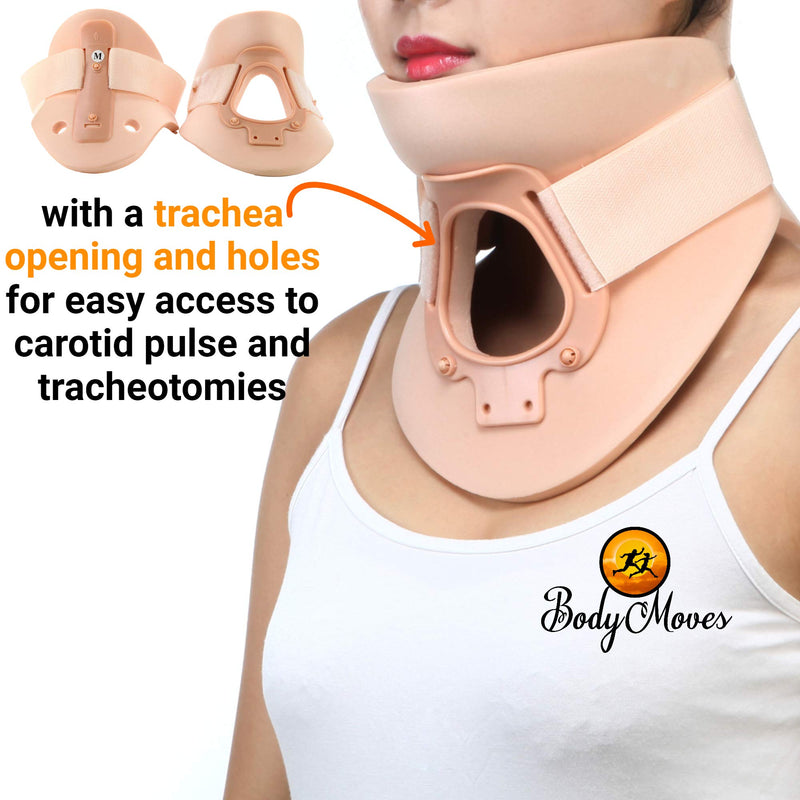 [Australia] - BodyMoves Philadelphia Soft Foam Cervical Collar Plus hot and Cold ice Pack -Neck Traction Device 3 1/4 Inch Immobilizer Collar Support Adjustable Neck and Head Braces (Medium) Medium (Pack of 1) 