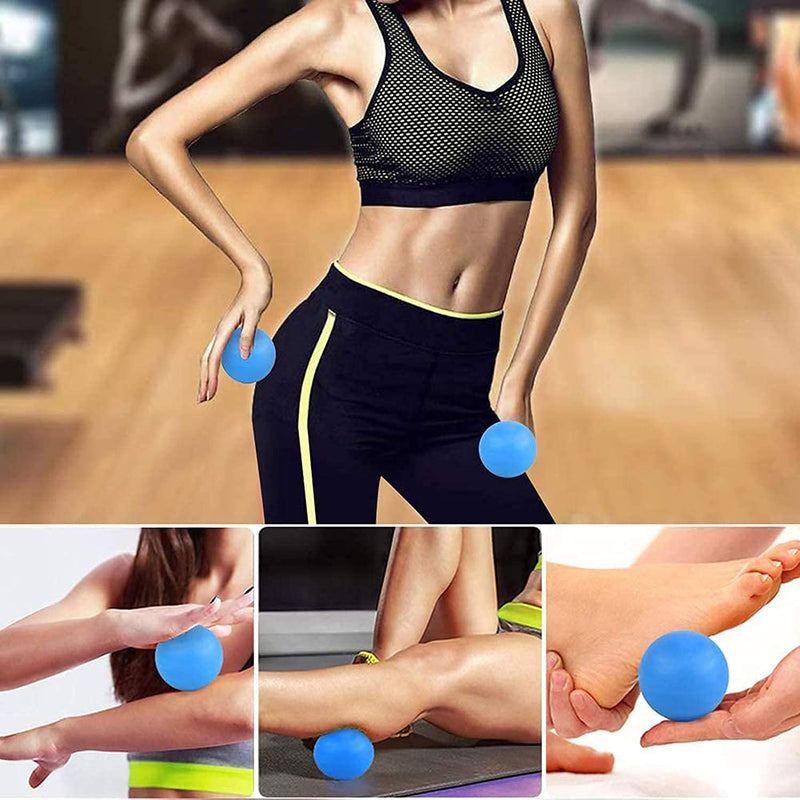 [Australia] - WOVTE Massage Lacrosse Ball for Sore Muscles, Shoulders, Neck, Back, Foot, Body, Deep Tissue, Trigger Point, Muscle Knots, Yoga and Myofascial Release (Blue)� Blue 