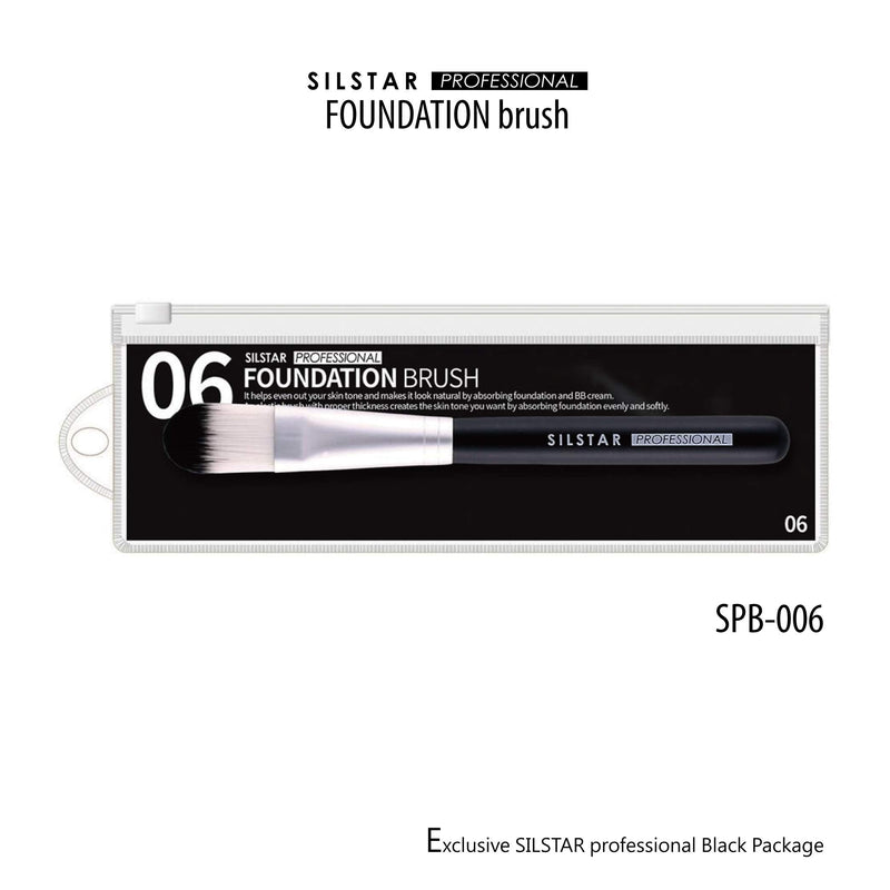 [Australia] - SILSTAR PROFESSIONAL FOUNDATION BRUSH WITH HANDLE MADE OF NATURAL BIRCH WOOD, MADE IN KOREA SPB006 