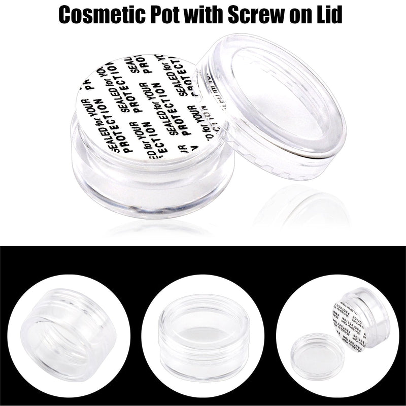 [Australia] - SumDirect 100Pcs 5Gram Clear Empty Cosmetic Containers Jars Sample Pots Bottles, Travel Pots for Cream, Lotion , Lip Balm with Mini Spatula and 10Pcs White Sheer Organza Bags 