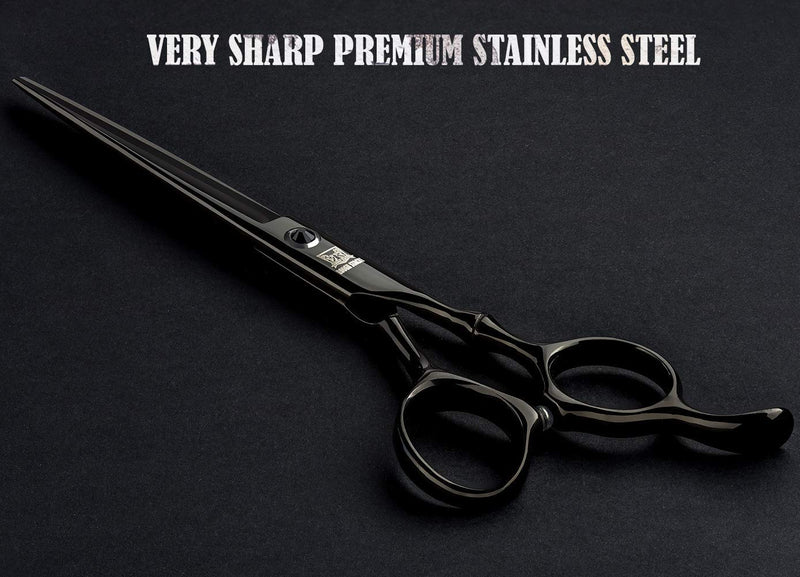 [Australia] - Professional Black Titanium Hair Scissors - Barber Hair Cutting Scissors - 6.5 inch Razor Edge Hair Cutting Shears for Salon - Made from Stainless Steel Cutting Hair Scissors Black 