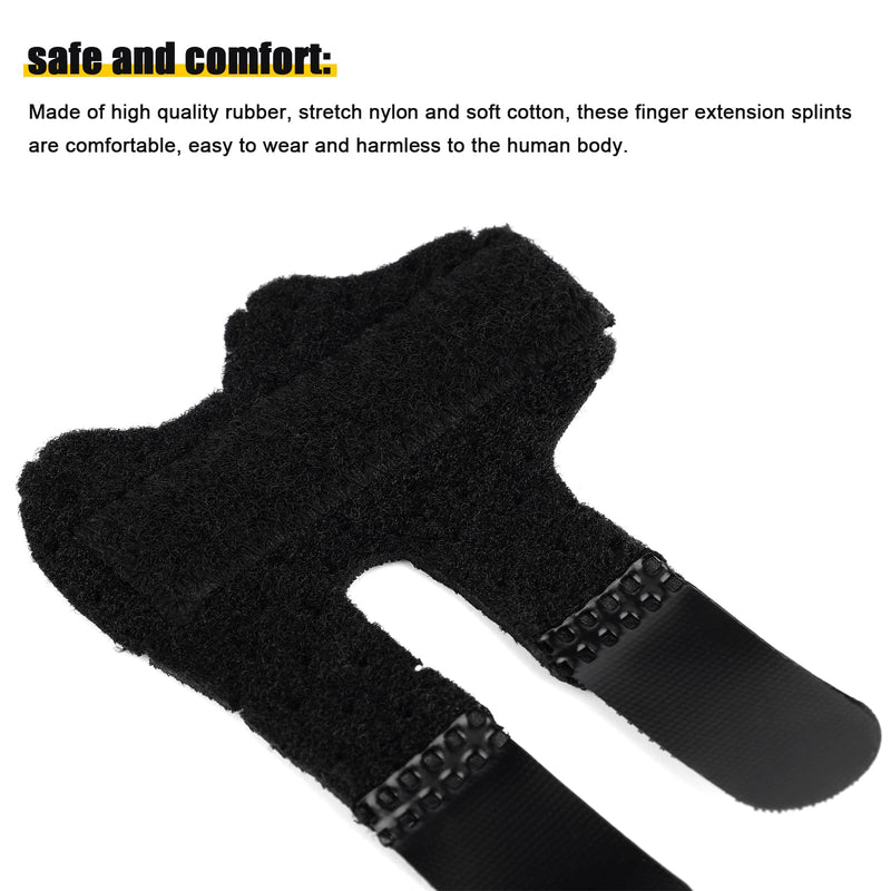 [Australia] - AIEX 4 Pcs Finger Splints, Finger Straightener with Air Holes, Finger Support Finger Stabilizer Brace for Strained Sprained Fingers Arthritis or Tendinitis (Black) 