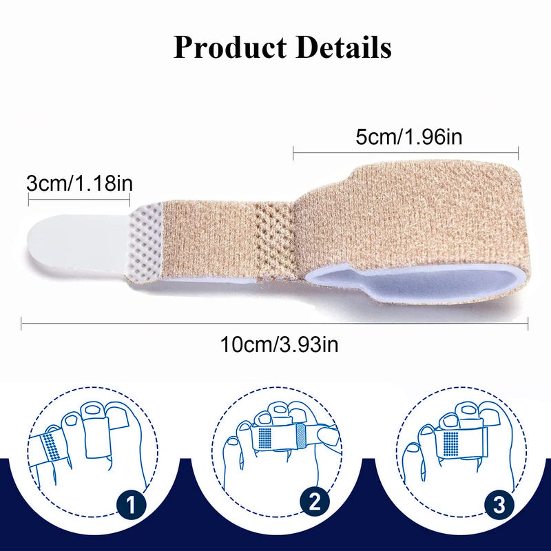 [Australia] - 6 PCS Hammer Toe Straighteners, Hammer Toe Separators Splint, Toe Bandage, Hammer Toe Corrector, Toe Cushioned Bandages warp for Correcting Hammer Toes,Broken Toes,Crooked Toes & Overlapping Toes 