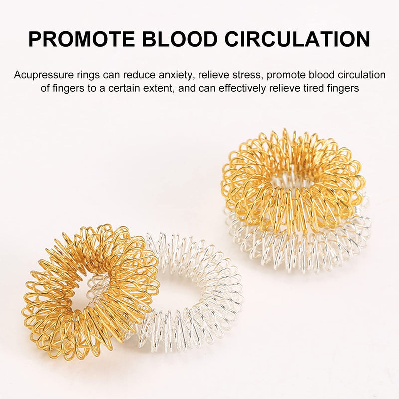 [Australia] - 16pcs Massage Rings with 2pcs Acupressure Clips, Migraine Relief Shiatsu Clips, Promoting Blood Circulation, Stress Relief. 