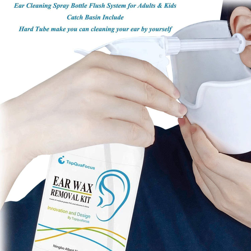[Australia] - TopQuaFocus Earwax Removal Kit, Earwax Cleaner Earwax Remover Irrigation Tool, 16.9oz Ear Washer Bottle 6pcs Ear Picks for Adults & Kids Cleaning(Clear) 500ml-classic 