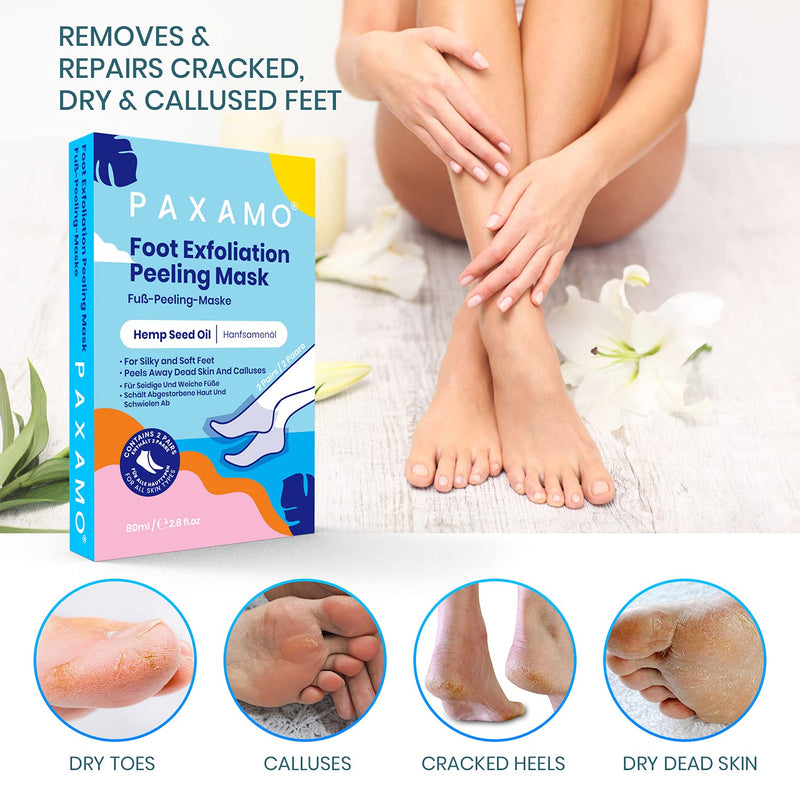 [Australia] - Foot Peel Mask, Foot Mask for Exfoliating, Moisturising Treatment - Removes Calluses and Hard Skin, Foot Care for Men and Women (2 Pairs) 2 Pair (Pack of 1) 