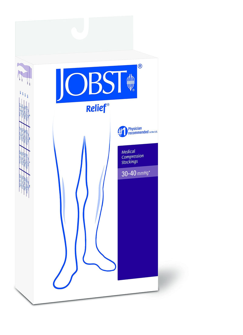 [Australia] - JOBST Relief Compression Stockings, 30-40 mmHg, Thigh High, Closed Toe Medium (Pack of 1) Beige 