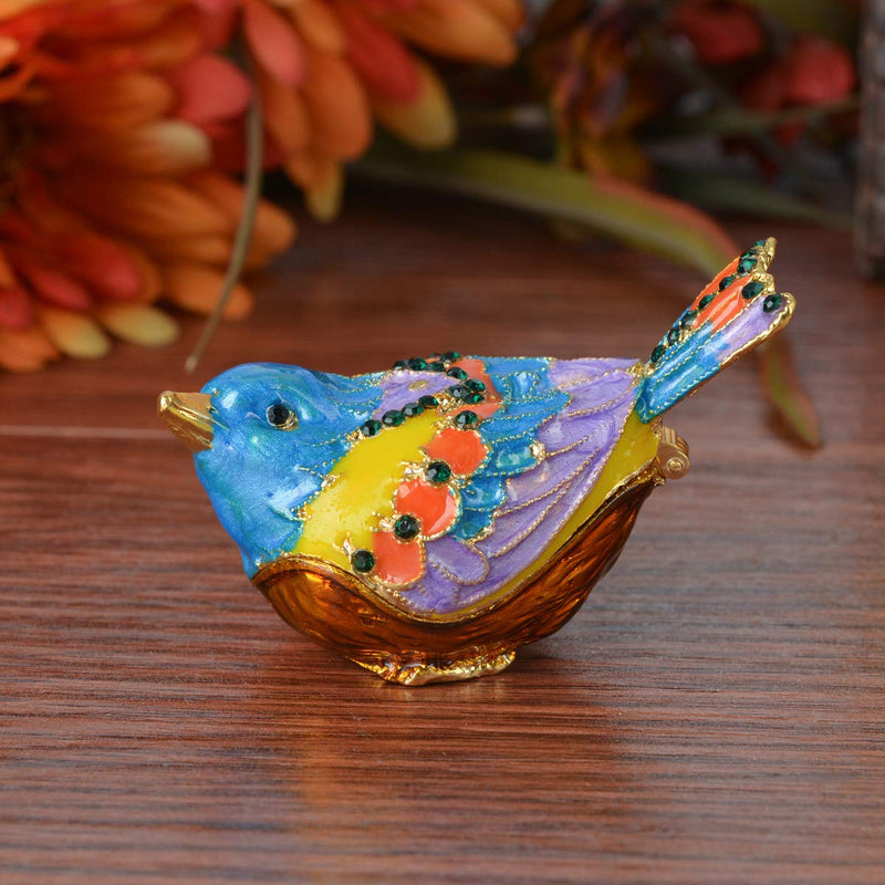 [Australia] - FZJ Hinged Trinket Box Crystal Bird Figurine Bird Home Decor Gift for Bird Lover 