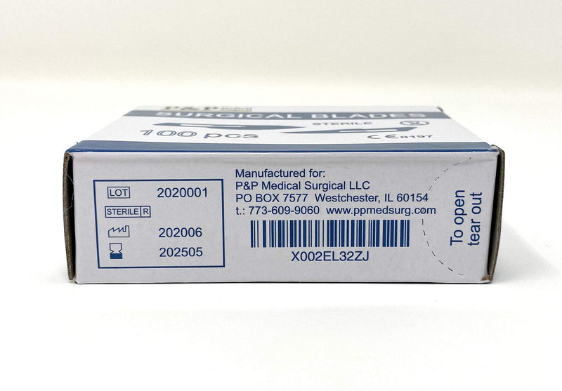 [Australia] - Disposable Surgical Scalpel Blades Sterile High Grade Carbon Steel 2.1% 10xx Individually Foil Wrapped by P&P MEDICAL SURGICAL Size 10 Box of 100 