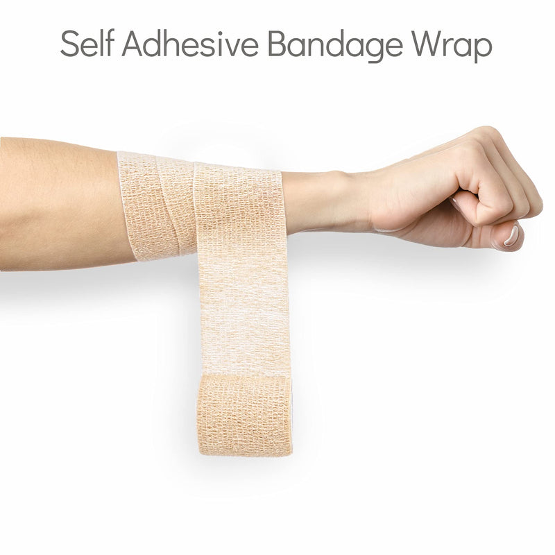 [Australia] - Metene Self Adhesive Bandage Wrap 12 Pack, Athletic Tape 2 Inches X 5 Yards, Sports Tape, Breathable, Waterproof, Elastic Bandage for Sports, Wrist and Ankle Wrap Tape, Non-Woven Bandage (Brown) 