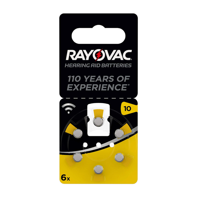 [Australia] - Rayovac Acoustic Zinc Air Hearing Aid Batteries, Size 10 AU, Yellow Tab, Pack of 60 10 yellow 