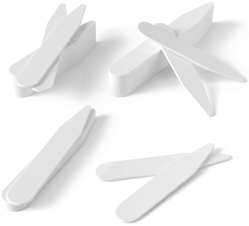 [Australia] - 100 Plastic Collar Stays mix sizes (2" 2.2" 2.5" 2.75") White 