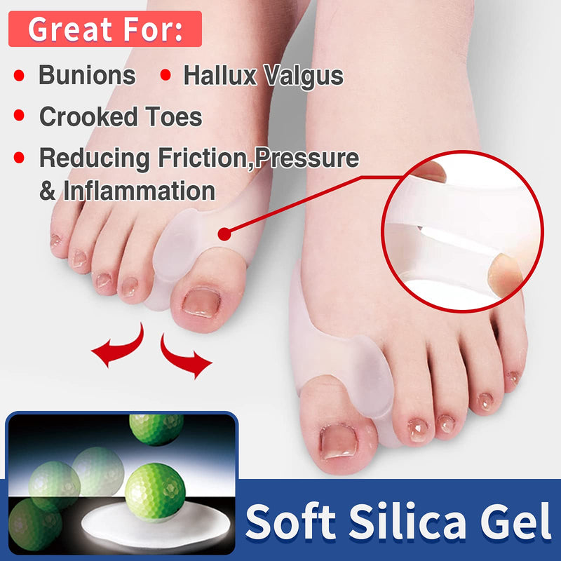 [Australia] - Bunion Guards, Bunion Protector Gel Shield For Pain Relief from Crooked Toes, Relieve Pain from Friction and Pressure Hallux, Bunions, Toe Spreader Cushion Bunion Pads (White) White 