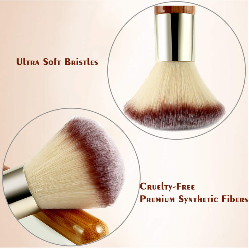 [Australia] - Matto Bamboo Makeup Brush Set Face Kabuki 2 Pieces - Foundation and Powder Makeup Brushes for Mineral BB Cream 