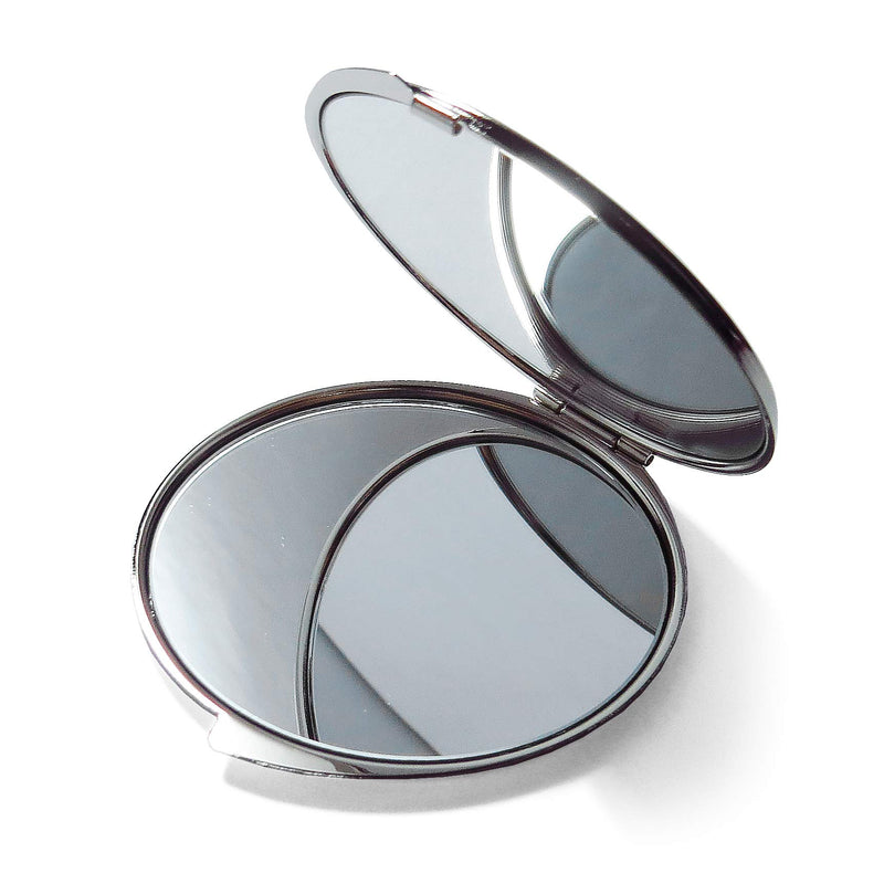 [Australia] - MADDesign Mother of Pearl Compact Mirror Round Double Sided Folding Magnify Crane Apricot Tree Design 