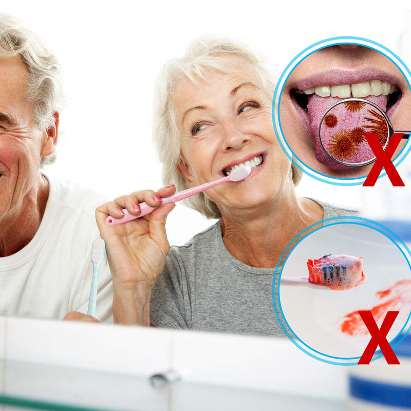 [Australia] - 4 Pieces Extra Soft Toothbrushes for Sensitive Gums 20000 Soft Bristle Toothbrush Micro Nano Manual Toothbrush for Fragile Gums Elderly Adult Kids Braces (Blue, Green, Pink, Beige) Blue, Green, Pink, Beige 