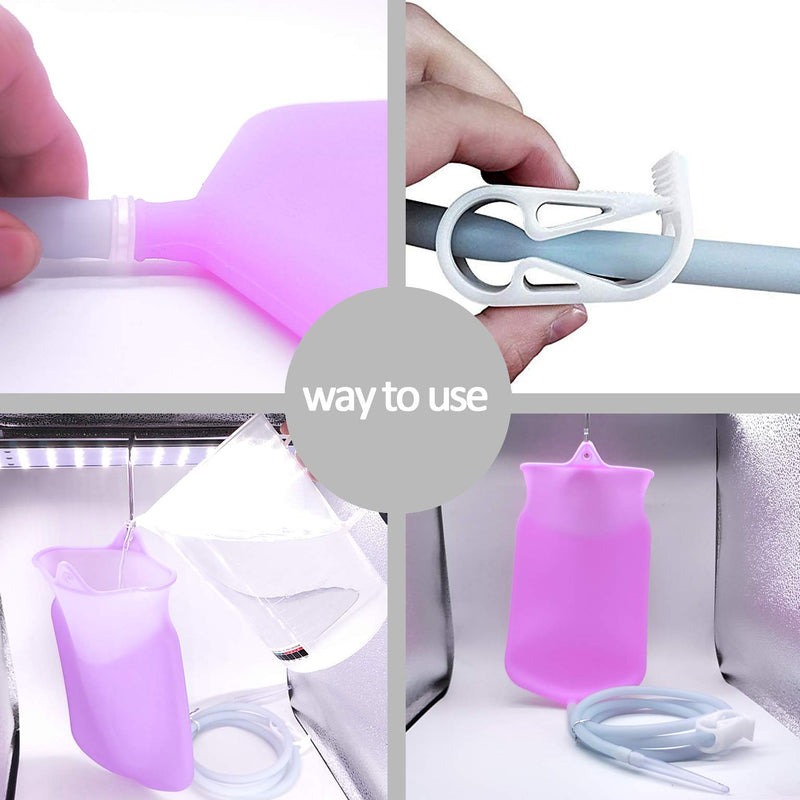 [Australia] - Abyclean Silicone Enema Bag Kit Anal Douche Vaginal Douche Enema Cleaner for Women’s or Man’s Health (2Quart, Purple) 
