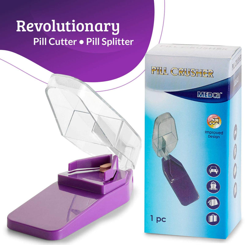 [Australia] - Ill Splitters and Pill Cutters - (Pack of 2) with V- Grip for Big and Small Medications - Easily Cut Pills, Splitter | Cutter and Crusher with Pill Holder Case 